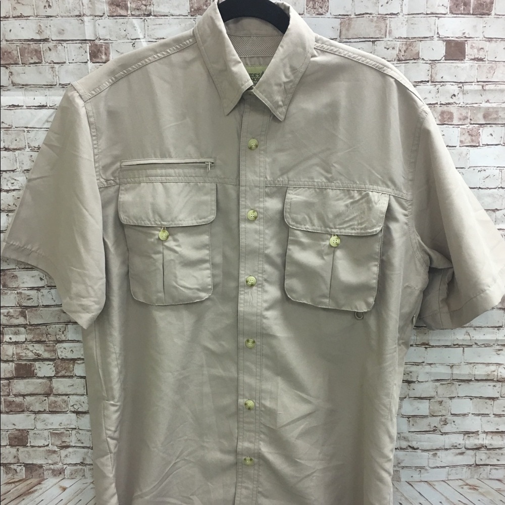 Guide's Choice Vented Fishing Tan Pockets Shirt M